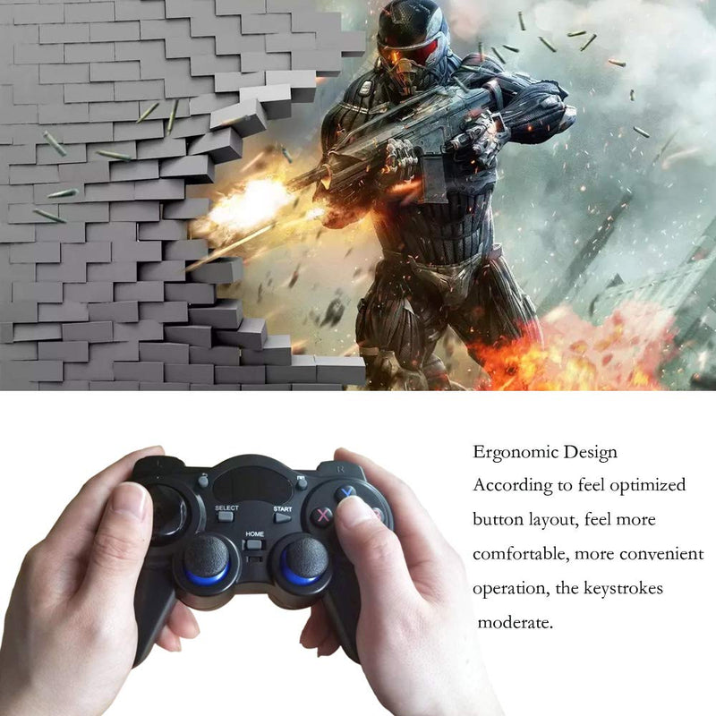 USB Wireless Gaming Controller Gamepad for PC/Laptop Computer(Windows XP/7/8/10) & PS3 & Android & Steam - [Black] (black)