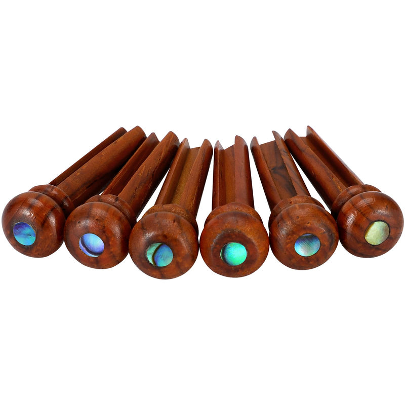Blisstime 6pcs Rosewood Guitar Bridge Pins Inlaid Abalone Dot Acoustic Guitar Replacement Parts (yellow brown) yellow brown