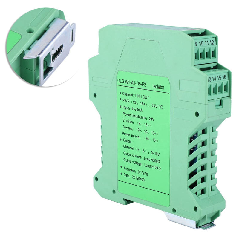 [AUSTRALIA] - messumformer 4-20mA to 0-10V Converter, Transmitter 4-20mA PLC Detect Conditioner DC 24V Current Isolator (One in One Out) 