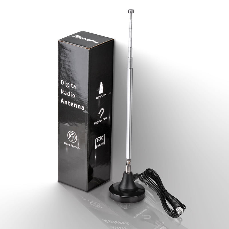 [AUSTRALIA] - Bingfu Strong Magnetic Base FM Radio Antenna Telecopic for Pioneer Onkyo Yamaha Marantz Sherwood Indoor Digital HD FM Radio Bluetooth Home Stereo Receiver AV Audio Video Home Theater Tuner 