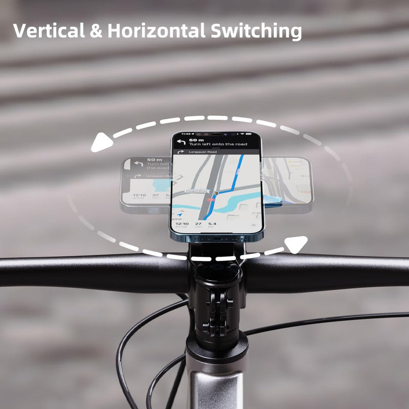[AUSTRALIA] - Upgrade Bike Phone Mount, Magnetic Cell Phone Clip for Bicycle/Scooter Handlebar Compatible with iPhone 15/14/13 Pro Max, Samsung and More (Black&Blue-01) Black&Blue-01 