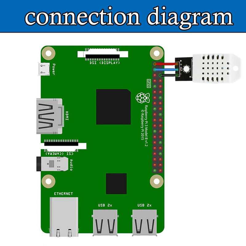 Pack of 2 Compatible with Temperature and Humidity Sensor 3V-5.5V with Board and 2 Cables, Temperature Sensor Compatible with Arduino and Raspberry Pi for DIY Microelectronics Projects