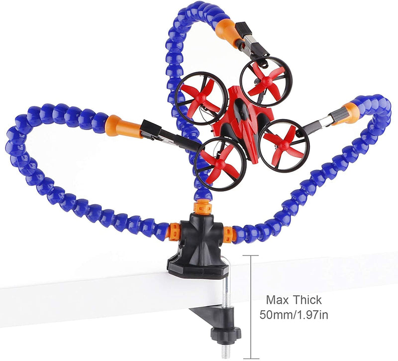 Flexible Helping Hands Soldering, Third Hand Soldering Station, Simple Design for Easy Operation (Three Flexible Arms, 5cm Adjustable Clamp Clip)
