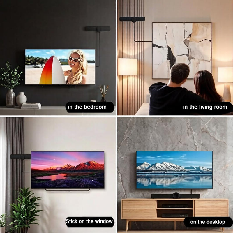 Digital TV Antennas, Antenna for Local Channels, Portable HDTV Indoor Antenna Support 4K 1080p, 360° Signal Range Reception with 10.5ft Coaxial Cable,Amplifier Signal Booster for HDTVs