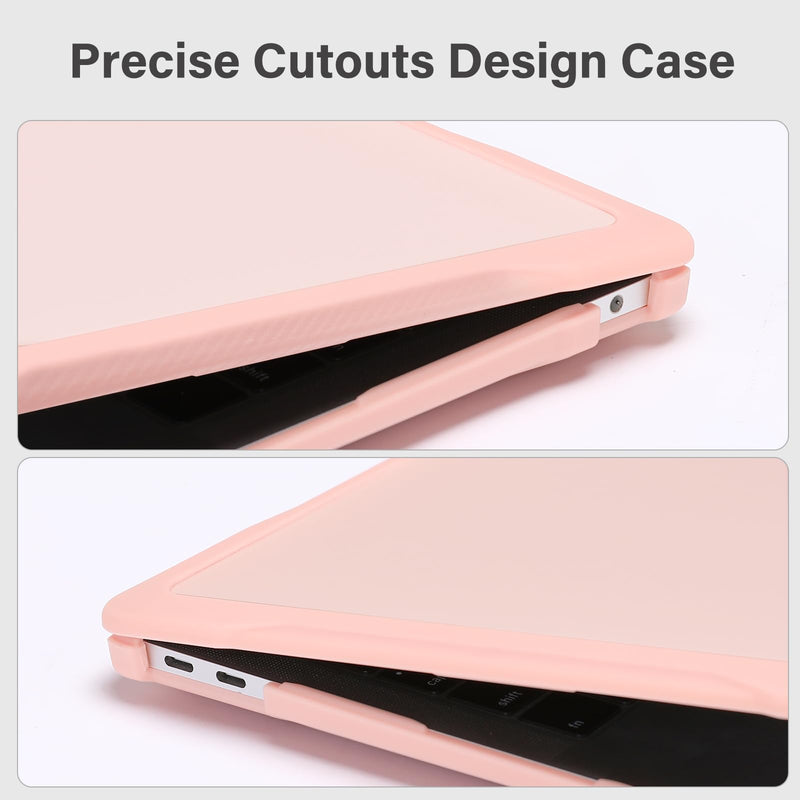 MOSISO Compatible with MacBook Air 13 inch Case 2022, 2021-2018 Release A2337 M1 A2179 A1932 Touch ID, Soft TPU Bumper Anti-Cracking & Anti-Fingerprint Plastic Hard Shell&Keyboard Cover, Pink