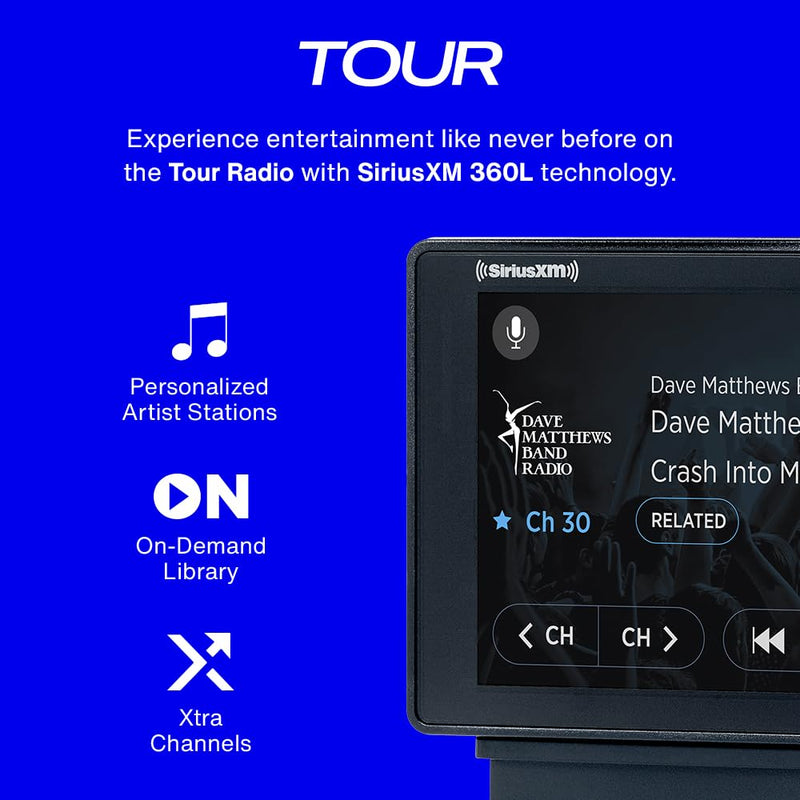 SiriusXM Tour Dock & Play Radio with 360L, PowerConnect Vehicle Dock, and Bluetooth (Tour SXWB1V1)