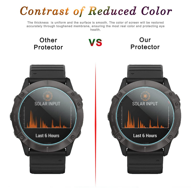 Suoman 4-Pack for Garmin Fenix 6X Pro / 6X Pro Solar / 6X Sapphire Screen Protector, 2.5D 9H Hardness Tempered Glass for Garmin Fenix 6X Pro / 6X Pro Solar / 6X Sapphire Smartwatch Clear*4