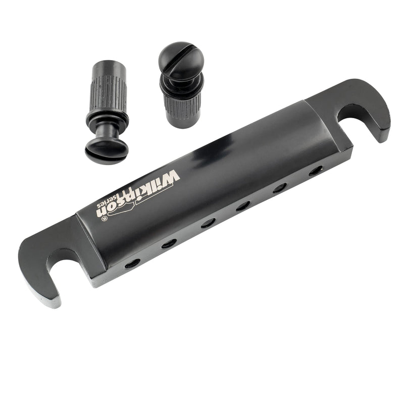 Wilkinson 52mm(2-3/64 inch) Guitar Tune-O-Matic Stop Tailpiece with Metric M8 x 1.29 Studs for Les Paul SG Style Electric Guitar, Black