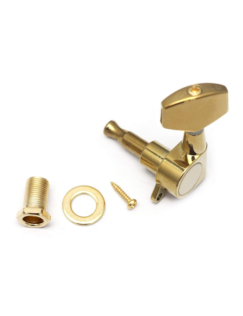 Metallor Sealed String Tuning Pegs Keys Machines Heads Tuners 3L 3R Electric Guitar Acoustic Guitar Parts Replacement Gold.