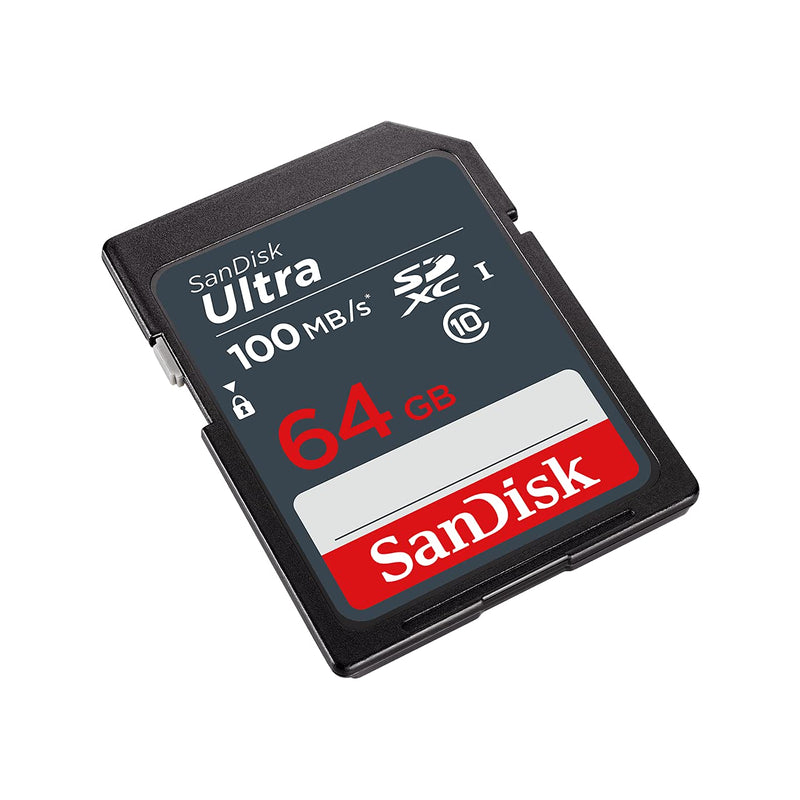 SanDisk Ultra 64GB (2 Pack) SDXC UHS-I Card Class 10 SDSDUNR-064-GN3IN Bundle with 2 SD Card Cases and 1 Everything But Stromboli Memory Card Reader