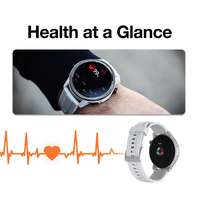 AGM Legion Rugged Smart Watch, 5ATM Waterproof, Shockproof & Drop-Proof | 100+ Sports Modes, Bluetooth Calling, Compass, Barometer & Altimeter, 1.43” AMOLED Display, Heart Rate & Sleep Tracking 1.43-inch