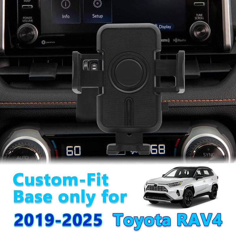 WAAPAK Car Phone Holder Mount 2019-2025 Toyota RAV4 Auto Accessories Interior Decoration Smartphone Thick Case Cradles Navigation Bracket iPhone