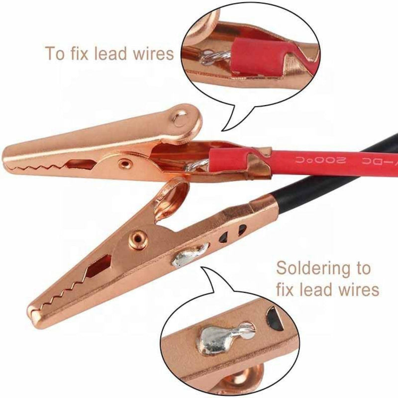 Pack of 10 Test Leads with Alligator Clips Double Ended Test Leads (50 cm) 10 items