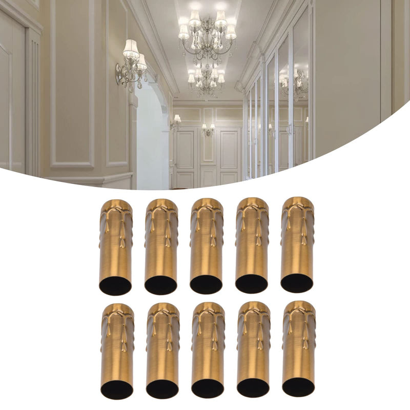 Pack of 10 E14 Candle Holders Tubes Candle Holder Sleeve Lighting Accessories 25 x 80 mm (Gold Bronze)