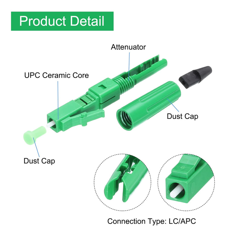QUARKZMAN LC/APC Fiber Optic Quick Connectors Single Mode Fiber Cable Quick Connector LC Adapter for CATV Network Pack of 5