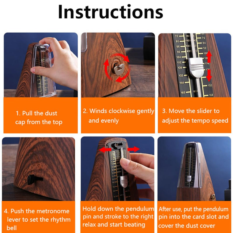Mechanical metronome, piano sound, big guitar, violin, drum kit, instrument, universal rhythmologist (Musical Instrument Universal【Mahogany color】) Musical Instrument Universal【Mahogany color】