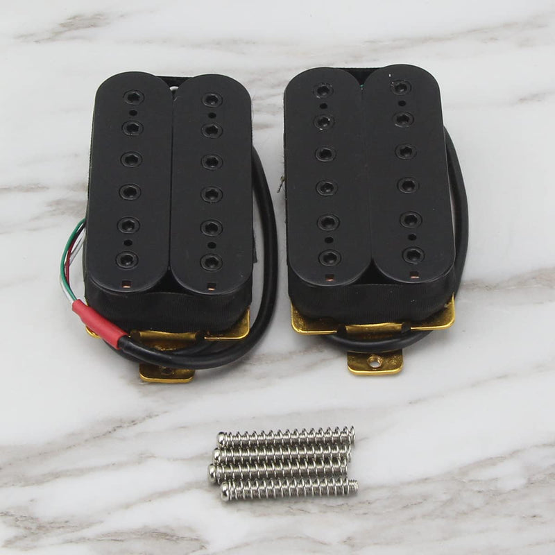 [AUSTRALIA] - FLEOR Neck+Bridge Pickup Set Double Coil Humbucker Pickups for Electric Guitar Pickup Replacement-Black Black 