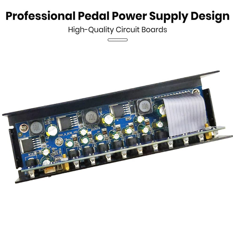 GD-01 Guitar Pedal Power Supply High Current 10 Isolated DC Output for 9V/12V/18V Effect Pedals