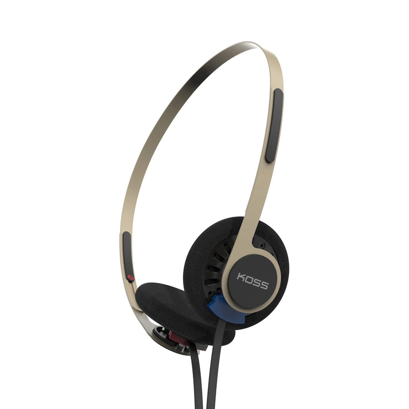 Koss KPH40 Utility On-Ear Headphones, Rhythm Beige, Interchangeable Cord | Lightweight, Ultra-Wide Frequency Response, Stainless Steel Adjustable Headband