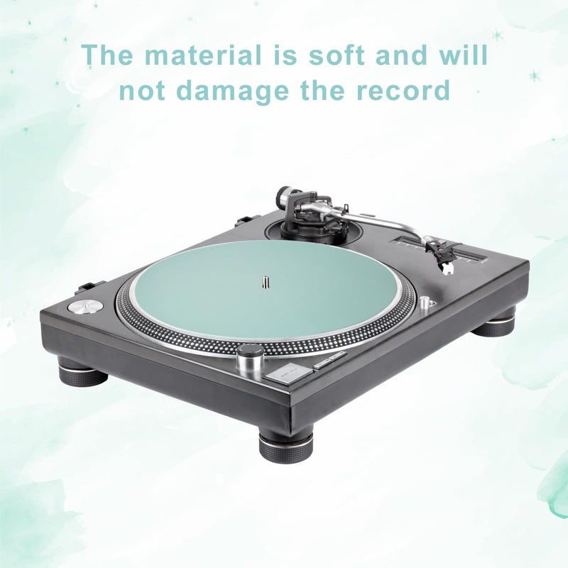 12in Turntable Platter Mat, Leather Record Player Mat Anti-Static LP Slipmat Anti-Skid Turntable Pad Vinyl Record Mat to Reduce Noise Due to Static & Dust for All LP Vinyl Record Players Home