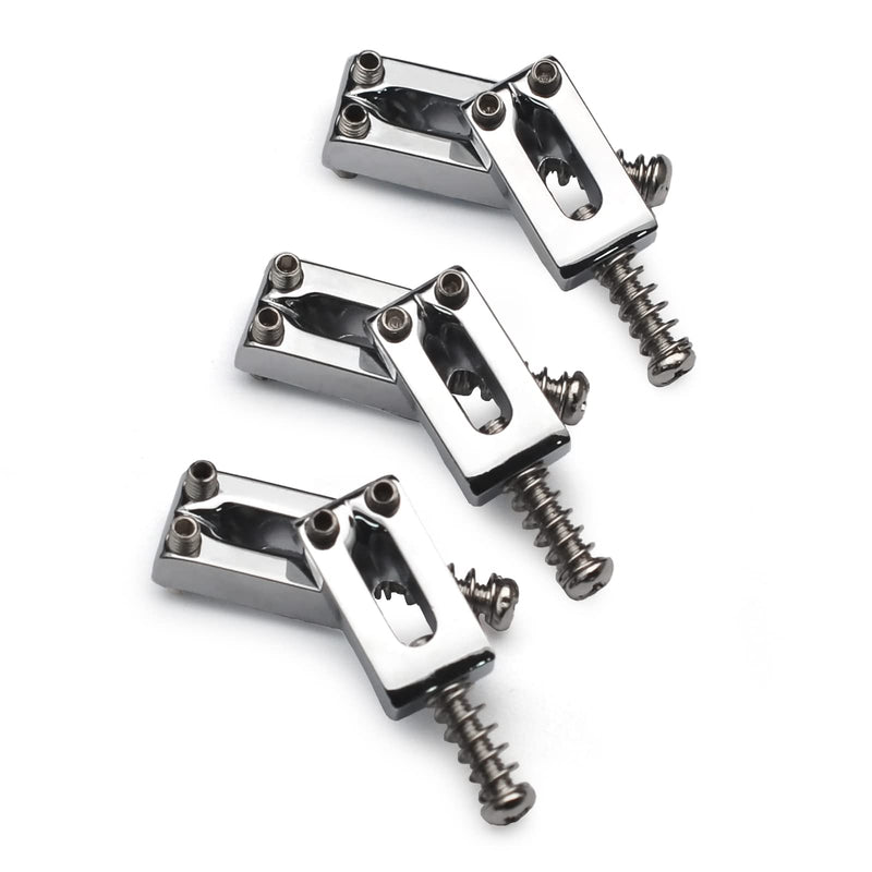 10.5mm Guitar Tremolo Bridge Saddles for Fender Stratocaster Strat Telecaster Tele Electric Guitar Replacement (Chrome) Chrome