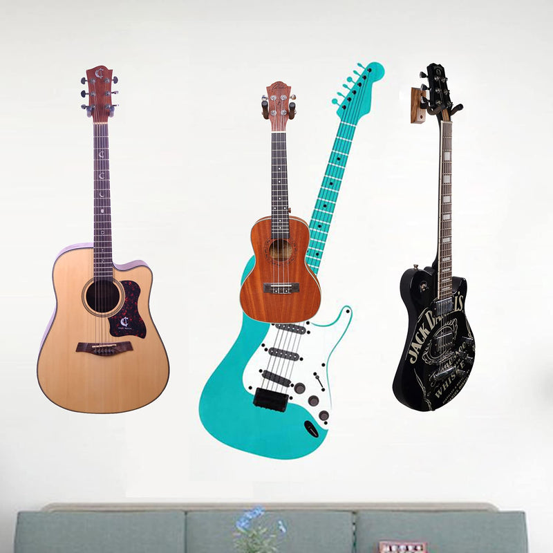 [AUSTRALIA] - Guitar Ukulele Wall Mount Hanger,Guitar Hangers,Hooks,Holders,Stand, 3Pack Zebra Hardwood Guitar Wall Mount Hanger,for Acoustic,Electric,Guitar,Bass,Banjo,Mandolin,Ukulele 3Pack,Zebra Hardwood 