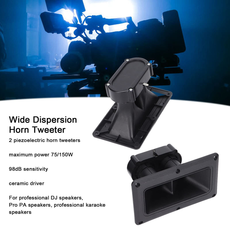 [AUSTRALIA] - Piezoelectric Speaker Dual Driver Tweeter Horn, 98dB Sensitivity, Ceramic Driver, Wide Dispersion Speakers for DJ Speakers, Studio Monitors, Karaoke Speakers 