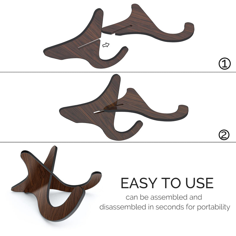 [AUSTRALIA] - Ukulele Stand 2 Pack Portable Stand for Ukulele .Mandolins .Violins (black walnut 2 Pack) black walnut 2 Pack 