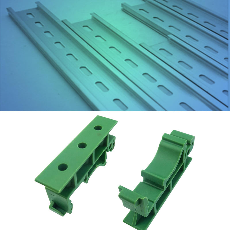 BuxiuGK 20 pieces (10 sets) PCB DIN C45 rail DIN rail adapter plastic with 40 screws for securing and holding circuit boards or electronic switching devices for 35 mm DIN rail