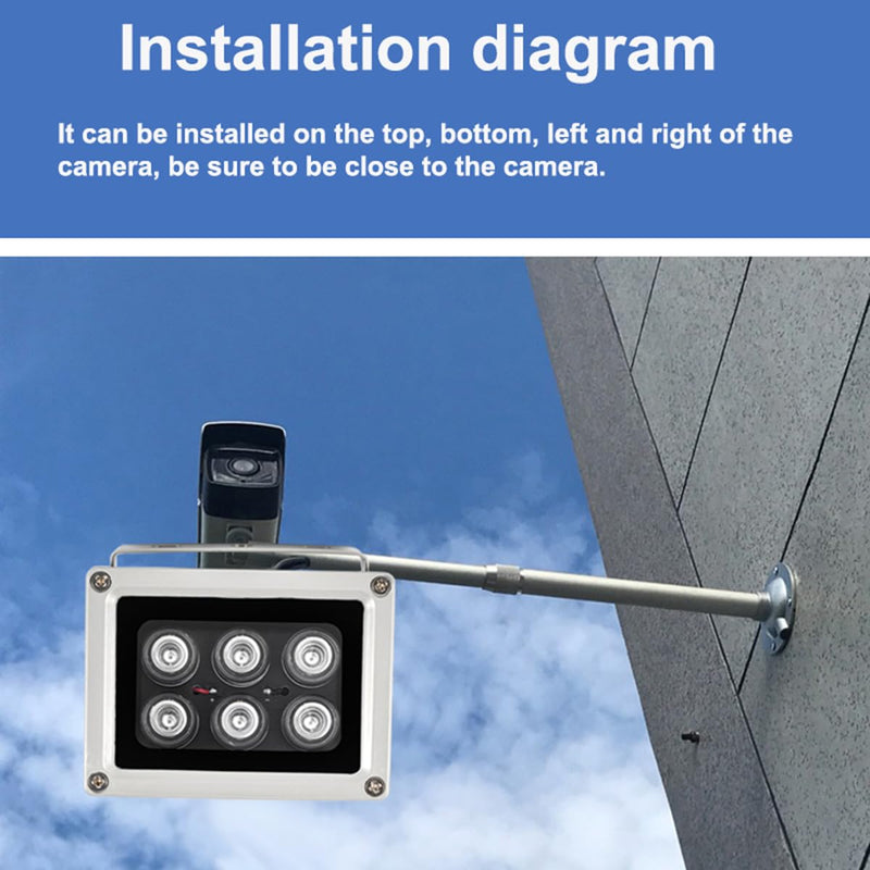 Night Vision IR Illuminators 940nm Invisible 6-LEDs Infrared Light IP65 Water-Resistant Outdoor Floodlight for Security Cameras (940nm IR, 90° Angle for 4mm Lens) 940nm IR, 90° Angle for 4mm Lens