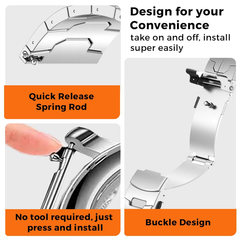 20mm Titanium Watch Band Compatible with Galaxy Watch 6 Classic 43mm/47mm/5 Pro 45mm/4 Classic 46mm,22mm Metal Strap Compatible with Samsung Watch 46MM/3 45MM, Fenix 8 43mm,Gear S3 Frontier 22mm