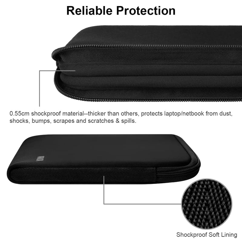 ARVOK 15 15.6 16 inch Laptop Sleeve Case for MacBook pro 16 inch Sleeve Water-Resistant Notebook Computer Pocket Tablet Briefcase Carrying Bag/Pouch Skin Cover for HP/Dell/Lenovo/Asus/Acer, Black 15.6 inch