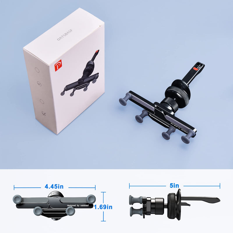 OATSBASF Metal Car Vent Phone Mount Gravity Cell Phone Holder for iPhone | Foldable Design, Never Blocking Vent, Hands Free Universal Extension Clip Air Phone Holder Fit for All Phone Models X03