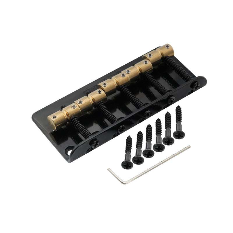 Wilkinson WBBC5 18mm 5-String Bass Bridge Brass Saddles for Precision Jazz Bass, Black
