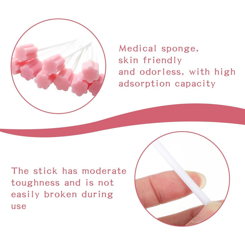[AUSTRALIA] - Pack of 100 Sponge Sticks, Oral Care Sponge Sticks, Dental Cleaning Sponge Sticks, Portable Mouth Sponge Sticks, Sponge Sticks for Children and Adults 
