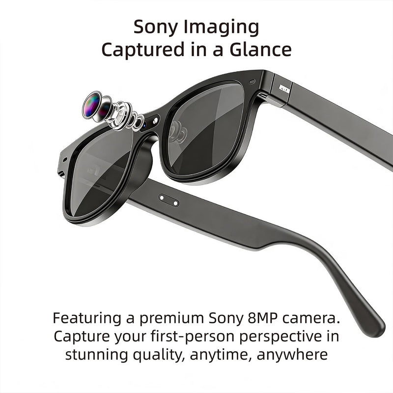 Smart Safety AI Glasses, 4K Camera with Video Recording, Bluetooth 5.0, Enhanced Audio & Noise-Canceling Mics, AI Object Detection & Real-Time Translation for Business, Outdoor(G3)