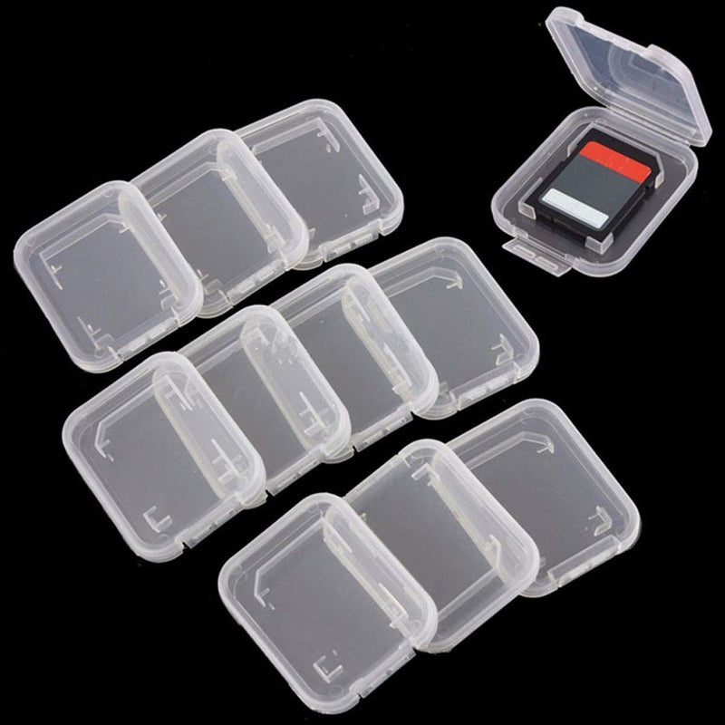 20 Pcs Plastic Memory Card Storage Case Compatible with SD MMC/SDHC PRO Duo White