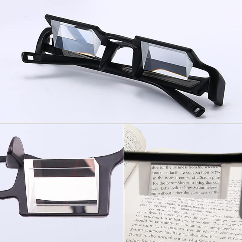 Prism Glasses Lazy Glasses Horizontal Position Glasses for lying down 90 Degree Glasses for Laying Down Reading and Watching TV