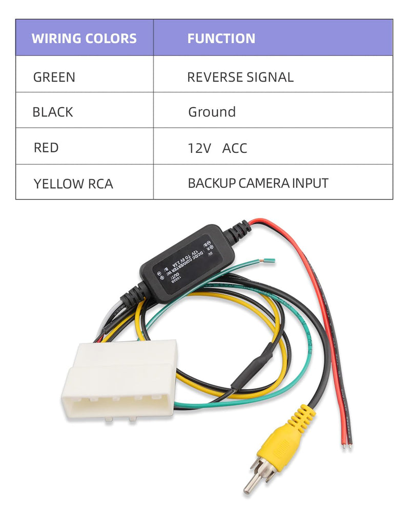 UX-NI006 Backup Camera Retention Wire Harness Fit for Nissan Frontier Altima Murano Rogue Titan Juke Sentra Cube Quest Leaf, includes 12v to 6v Converter