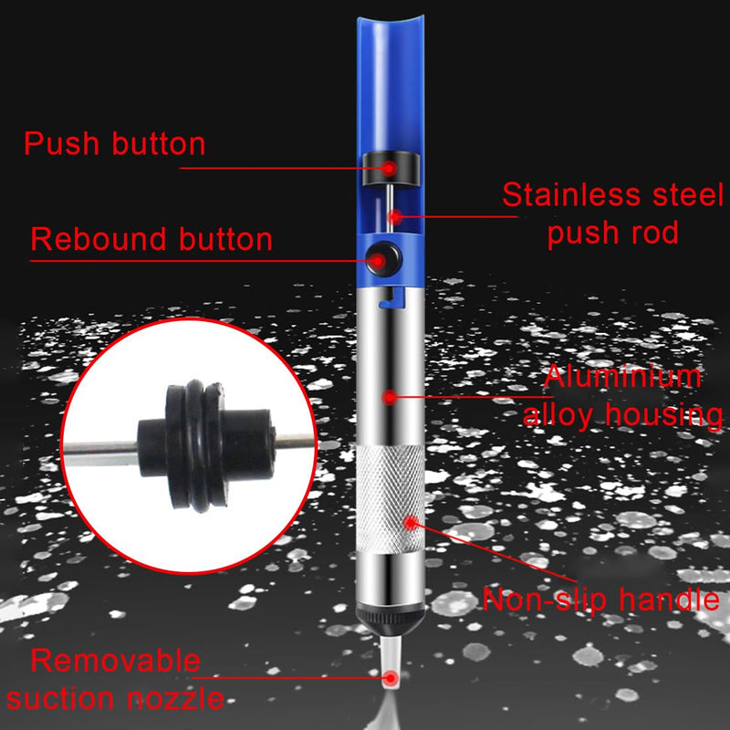 CJQRL 2 Piece Soldering Pump Desoldering Pump Set Desoldering Suction Pump High Temperature Resistant Silicone Nozzle Soldering Sucker Essential Accessories for Professional Welders Soldering Suction