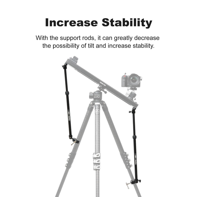 Accsoon Toprig Camera Slider Support Arm Stabilizer, Ajustable Tripod Support Arms for Increasing Stability in Aluminum Alloy, for Toprig S60 Slider - 2 Packs