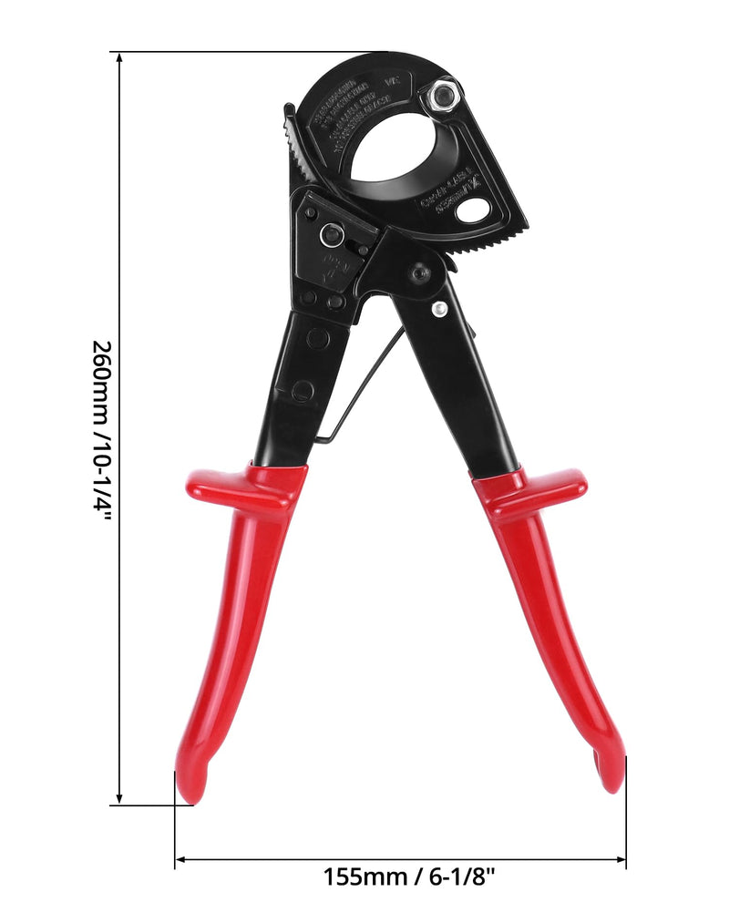 QWORK® Cable Cutter HS325A Heavy Duty Ratchet Cable Cutter for Aluminum Copper Cable up to 240mm²