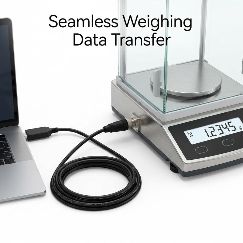USB to M12 8 Pin Cable FT232RL RS232 Serial Cable for Mettler Toledo ICS Scales, 6ft Industrial Shielded Data Cable for Weighing Data Transfer