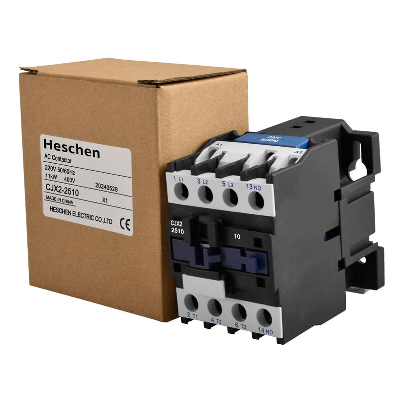 AC Contactor CJX2-2510 220V 50/60Hz Coil 3P 3 Pole Normally Open Ie 25A Ue 380V