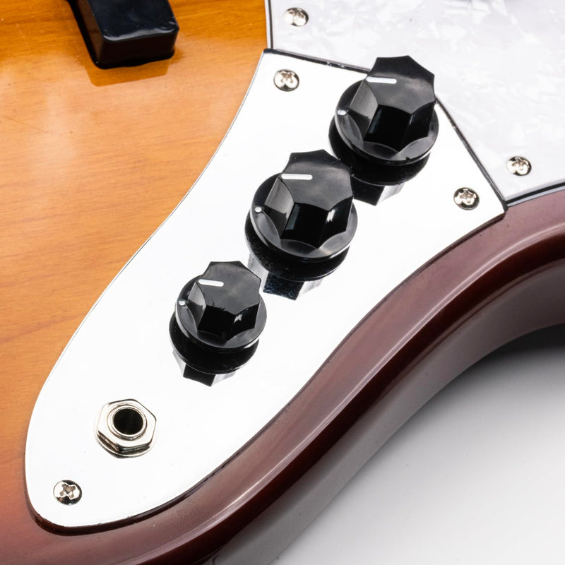 4-String Electric Bass Fixed Bridge - Gold Brass Saddles for Enhanced Sustain, Designed for Fender Jazz/Precision Bass