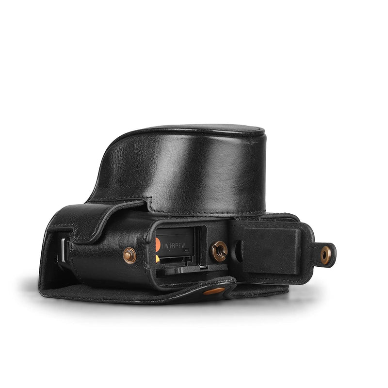 MegaGear MG1979 Ever Ready Genuine Leather Camera Case Compatible with Fujifilm X Series X-E4 - Black