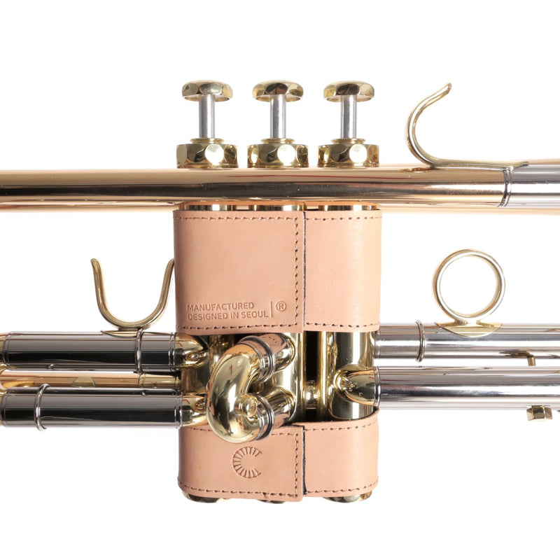 [AUSTRALIA] - Curtis Trumpet Valve Guard HGT5 Natural Beige - Genuine Leather, Slim design (Natural Beige) 