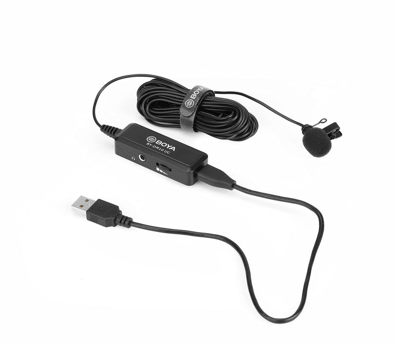 BOYA BY-DM10UC Digital Omnidirectional Lavalier Microphone with USB-C & USB Output Cables for Android Smartphones, Tablets & MAC/PC Computers