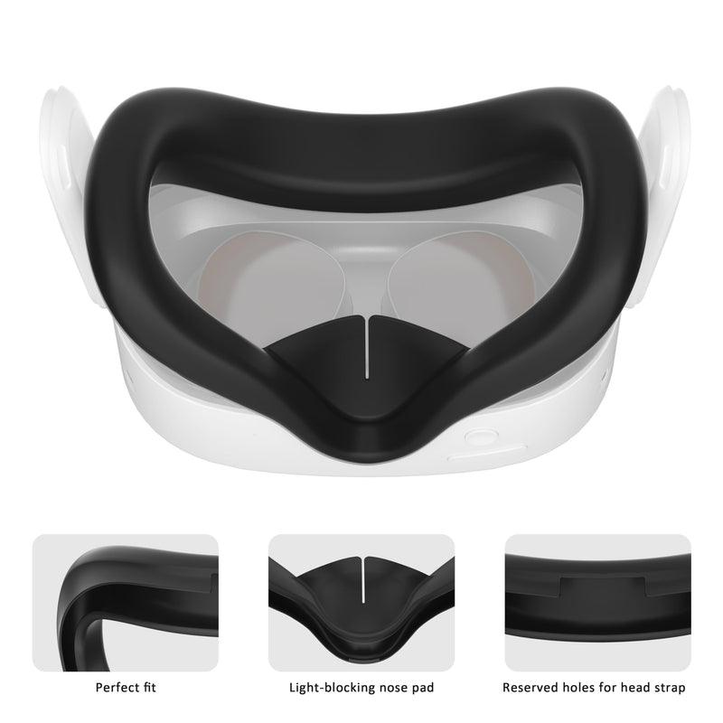 APEXINNO Silicone Face Pad Cover Compatible with Meta Quest 3S Accessories,Large Carrying Case for Meta Quest 3S/Oculus Quest 3/Oculus Quest 2/Quest 3