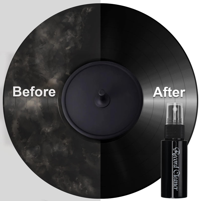 Vinyl Record Cleaner Kit - OPULA 6PCS Vinyl Records Cleaning Kit for Records Albums - Soft Velvet Record Brush, Air Blower, Turntable Stylus Gel, Cleaning Liquid, Stylus Brush, Brush for Velvet